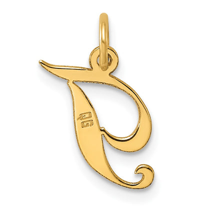 14K Small Fancy Script Letter T Initial Charm