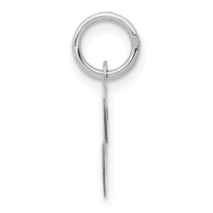 14k White Gold Small Fancy Script Letter C Initial Charm