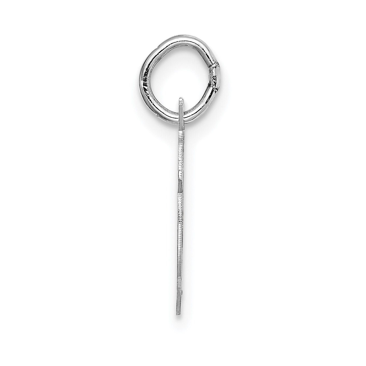 14k White Gold Small Fancy Script Letter F Initial Charm