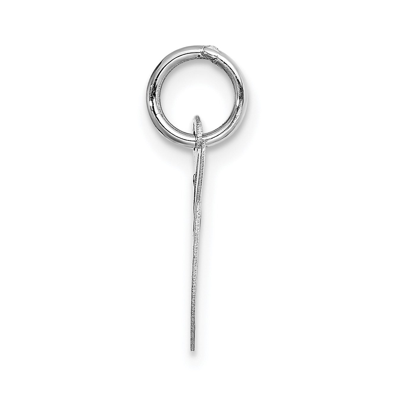 14k White Gold Small Fancy Script Letter G Initial Charm
