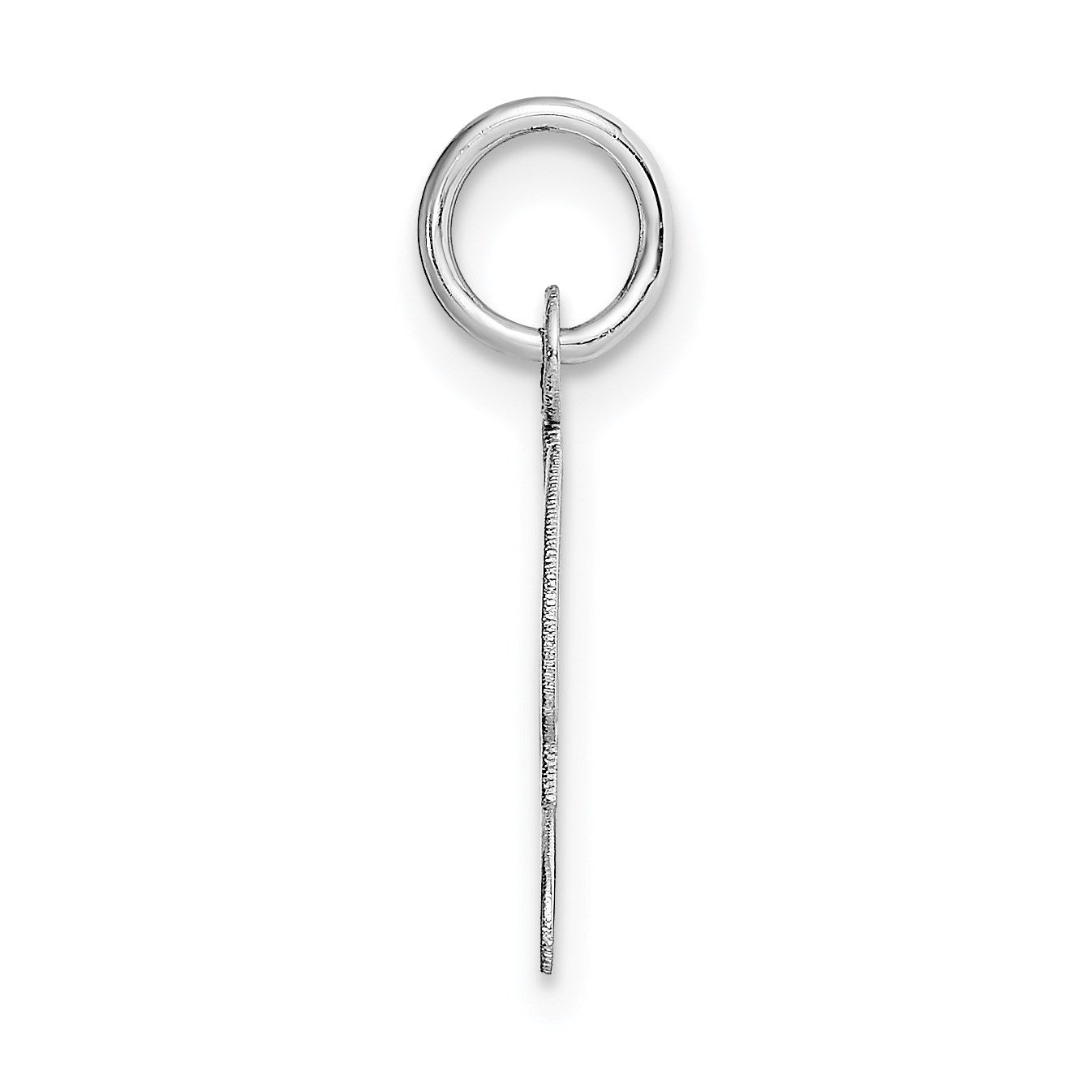 14k White Gold Small Fancy Script Letter L Initial Charm