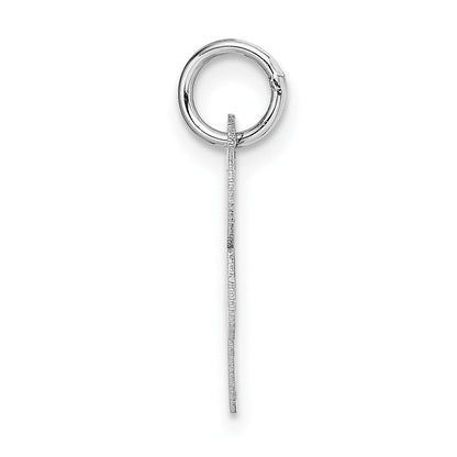 14k White Gold Small Fancy Script Letter R Initial Charm