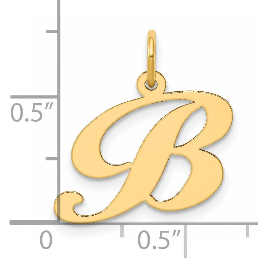 14K Medium Fancy Script Letter B Initial Charm