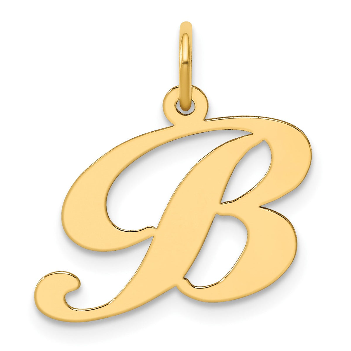 14K Medium Fancy Script Letter B Initial Charm