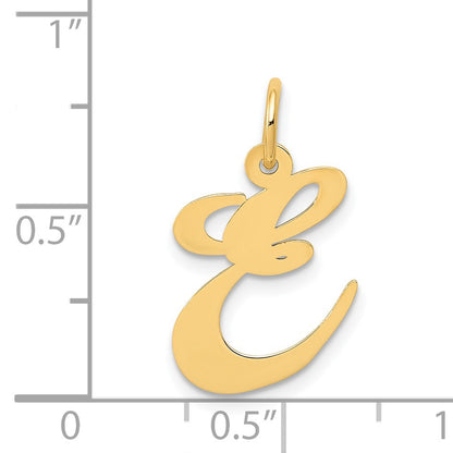 14K Medium Fancy Script Letter E Initial Charm