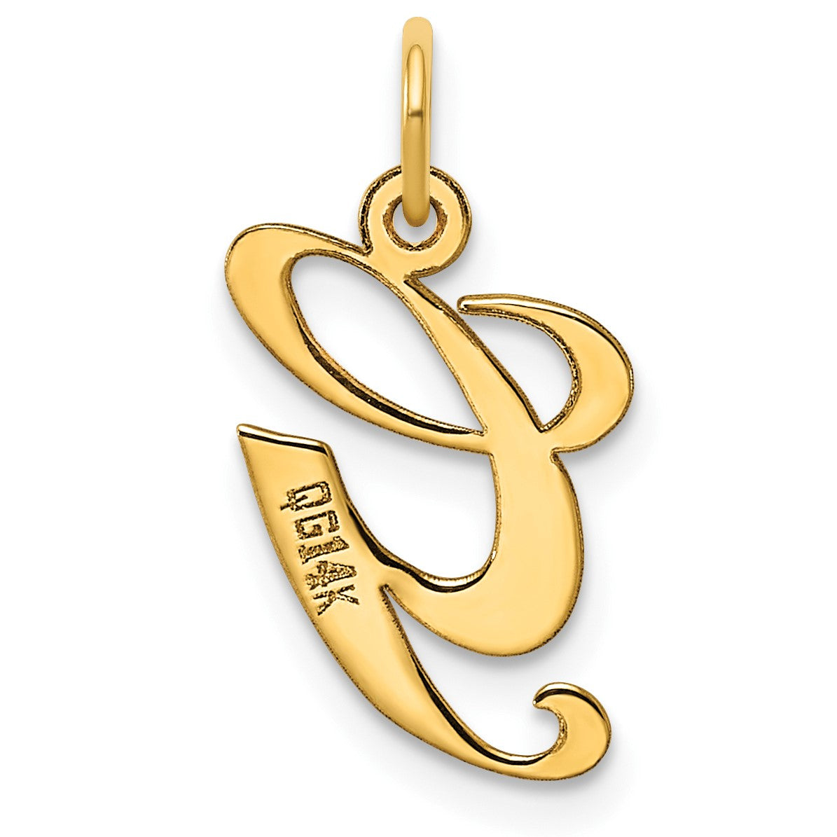 14K Medium Fancy Script Letter G Initial Charm