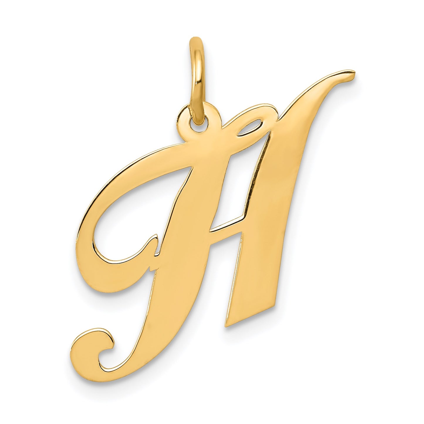 14K Medium Fancy Script Letter H Initial Charm