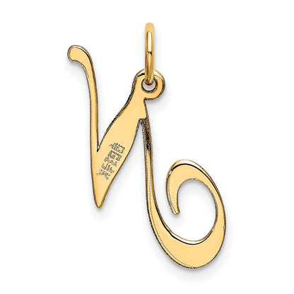 14K Medium Fancy Script Letter N Initial Charm