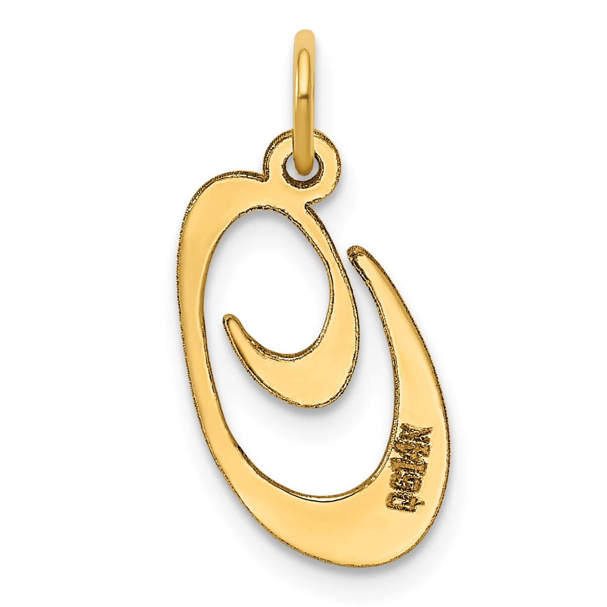 14K Medium Fancy Script Letter O Initial Charm