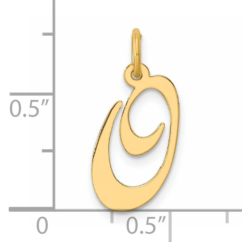 14K Medium Fancy Script Letter O Initial Charm