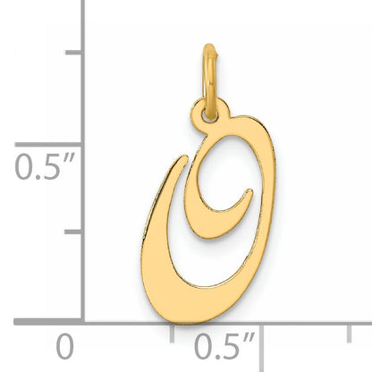 14K Medium Fancy Script Letter O Initial Charm