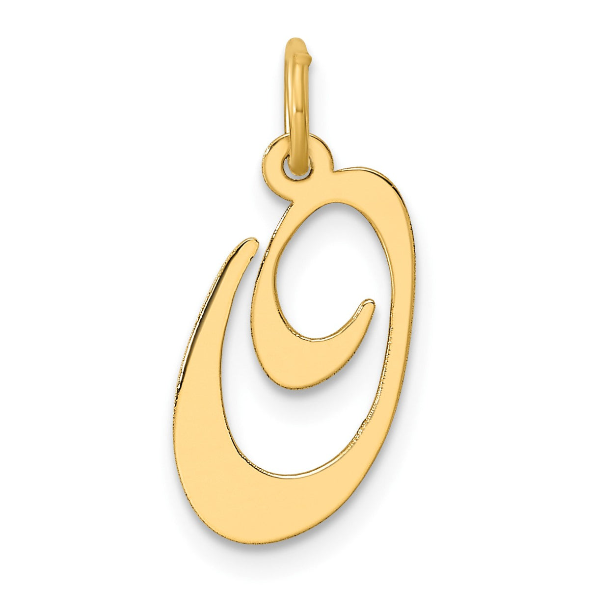 14K Medium Fancy Script Letter O Initial Charm