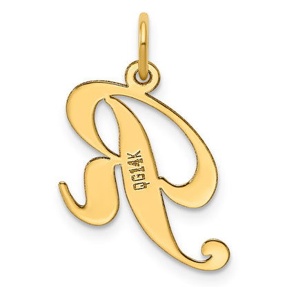 14K Medium Fancy Script Letter R Initial Charm