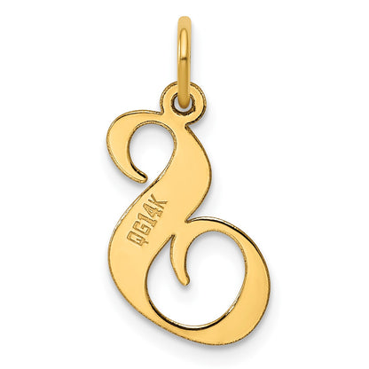 14K Medium Fancy Script Letter S Initial Charm
