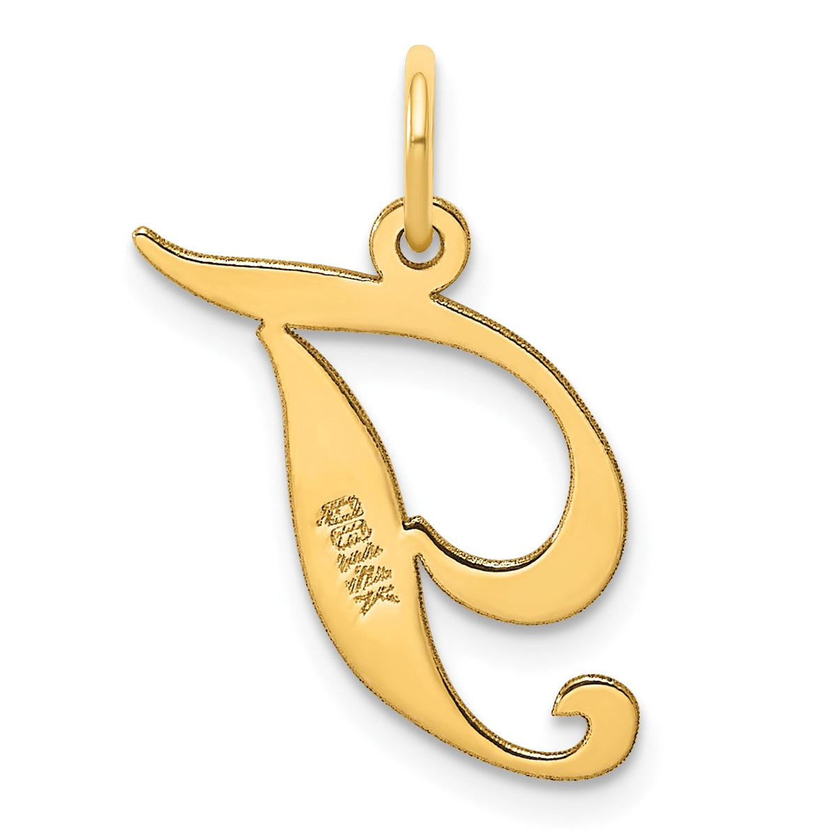 14K Medium Fancy Script Letter T Initial Charm
