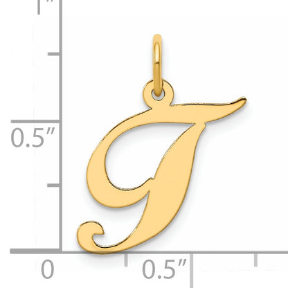 14K Medium Fancy Script Letter T Initial Charm