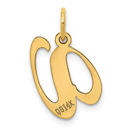 14K Medium Fancy Script Letter V Initial Charm