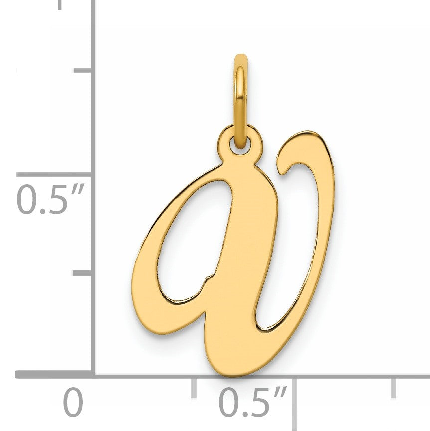 14K Medium Fancy Script Letter V Initial Charm