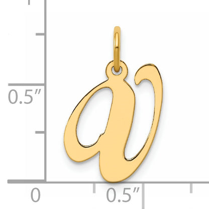 14K Medium Fancy Script Letter V Initial Charm