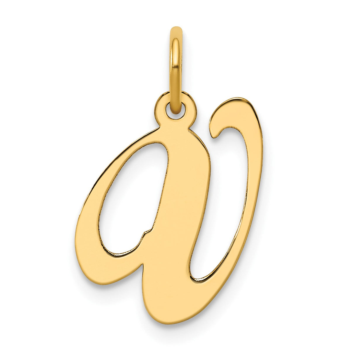 14K Medium Fancy Script Letter V Initial Charm