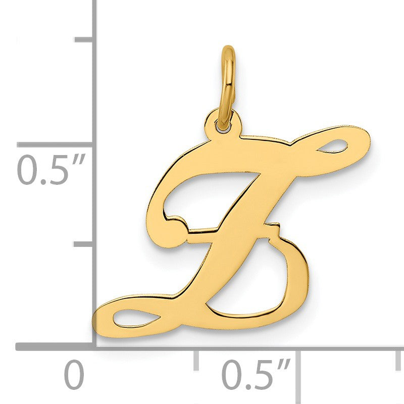 14K Medium Fancy Script Letter Z Initial Charm