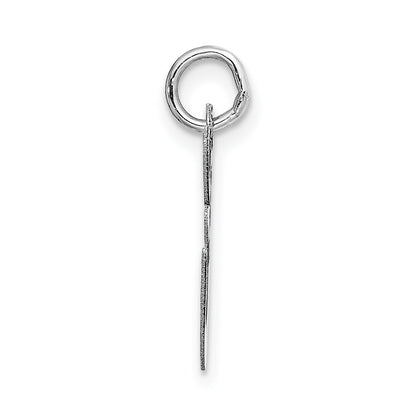 14K White Gold Medium Fancy Script Letter E Initial Charm
