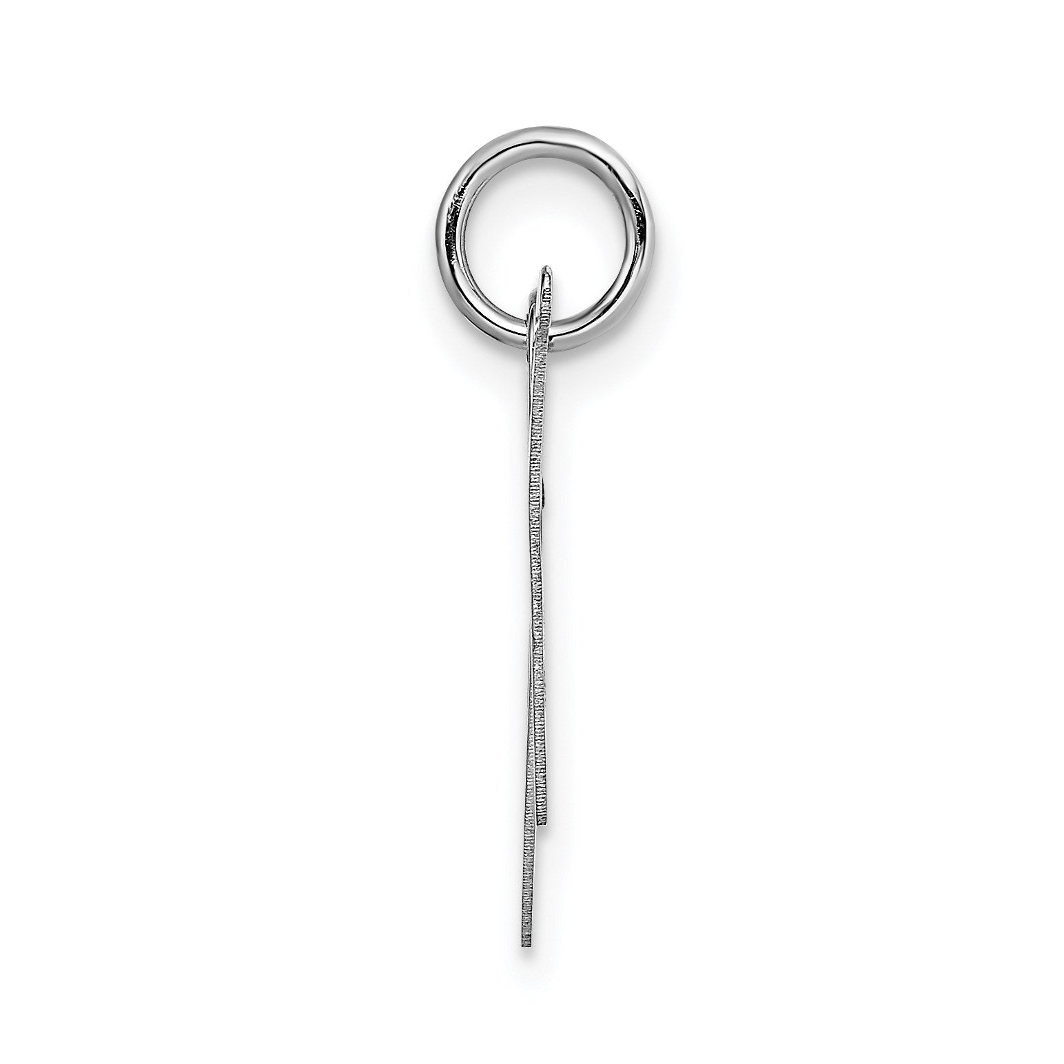 14K White Gold Medium Fancy Script Letter N Initial Charm