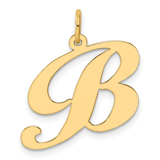 14k Large Fancy Script Letter B Initial Charm