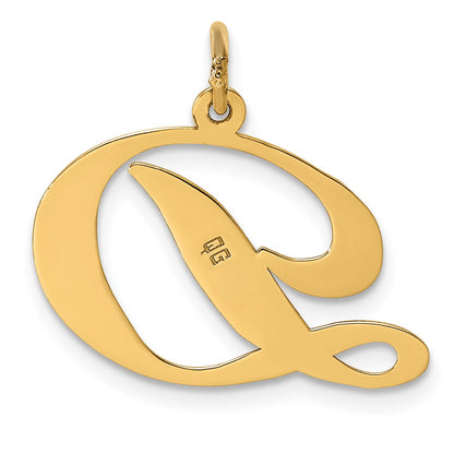 14k Large Fancy Script Letter D Initial Charm