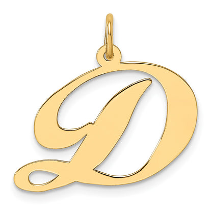 14k Large Fancy Script Letter D Initial Charm