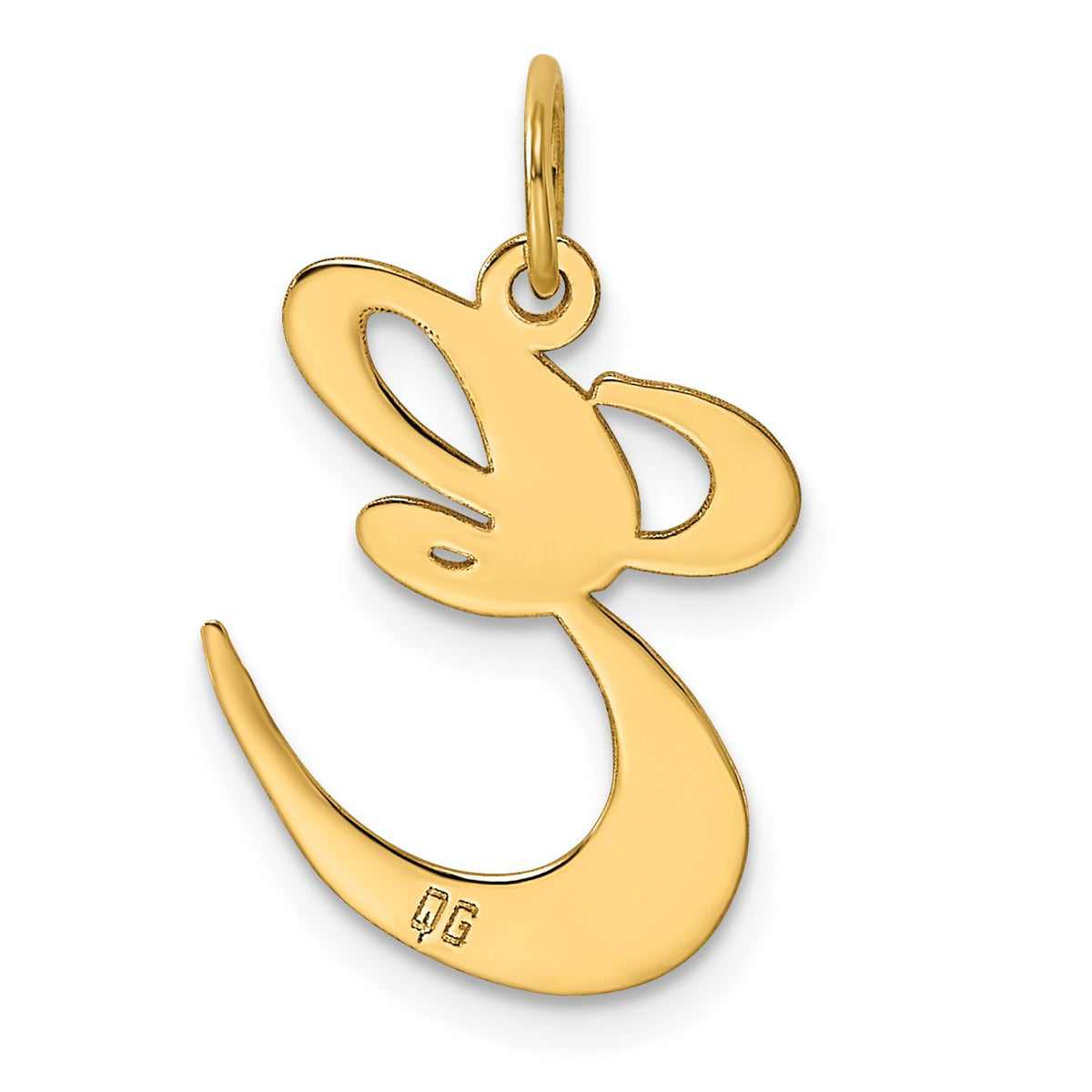 14k Large Fancy Script Letter E Initial Charm