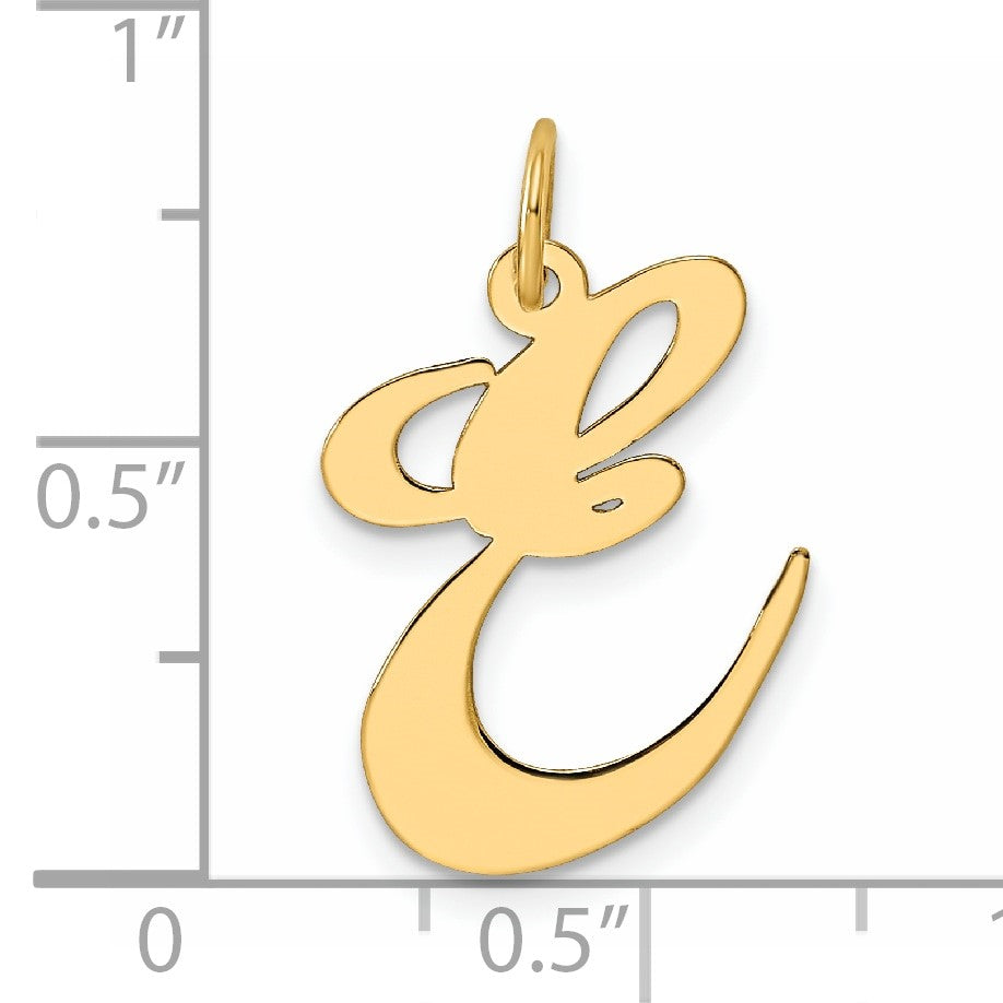 14k Large Fancy Script Letter E Initial Charm