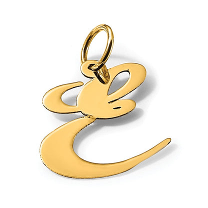 14k Large Fancy Script Letter E Initial Charm