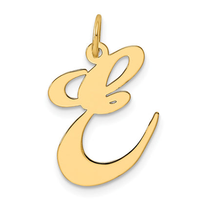 14k Large Fancy Script Letter E Initial Charm