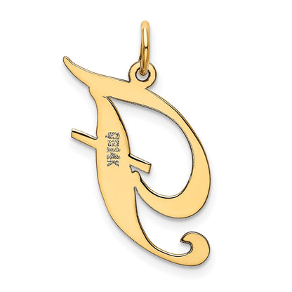 14k Large Fancy Script Letter F Initial Charm