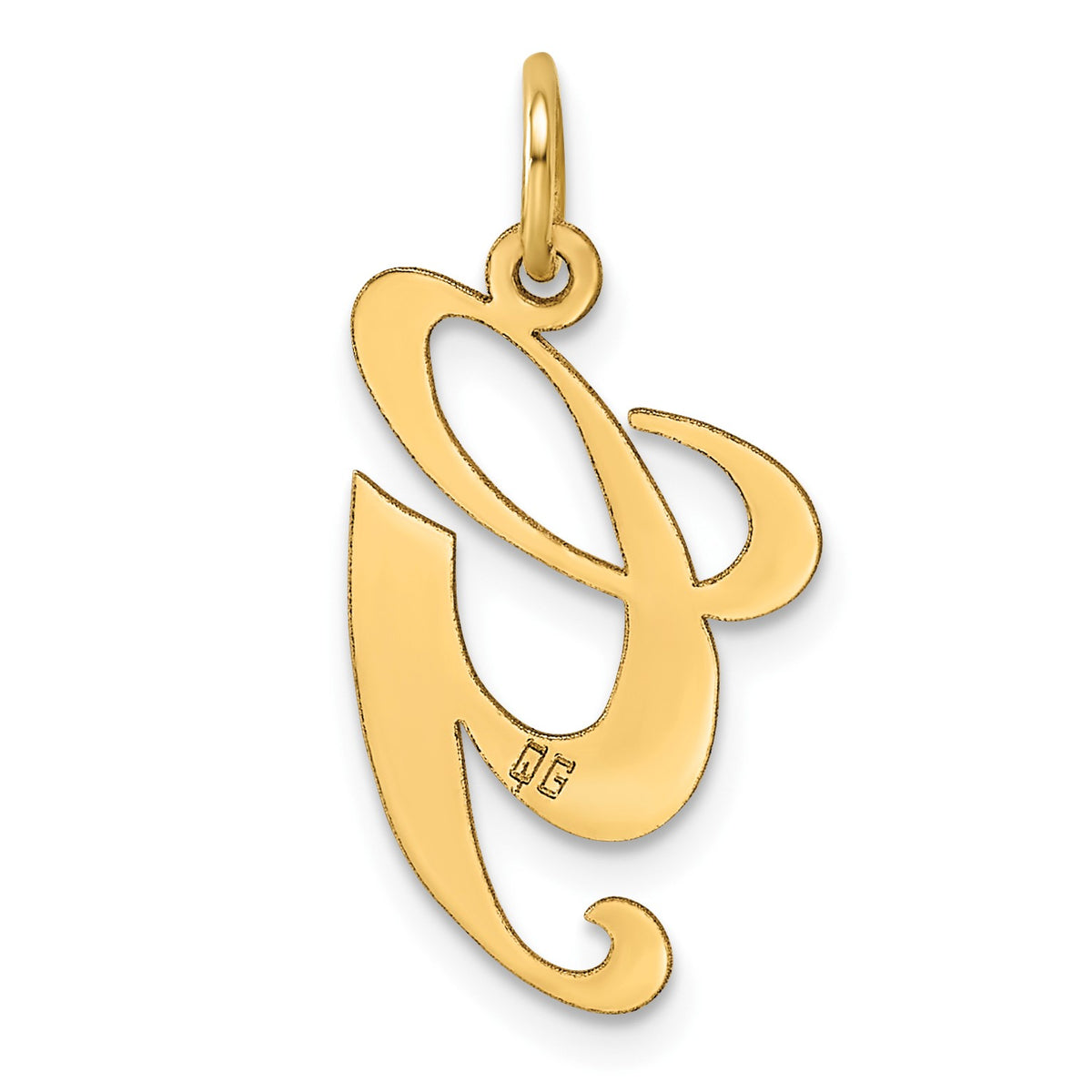 14k Large Fancy Script Letter G Initial Charm