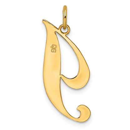 14k Large Fancy Script Letter I Initial Charm