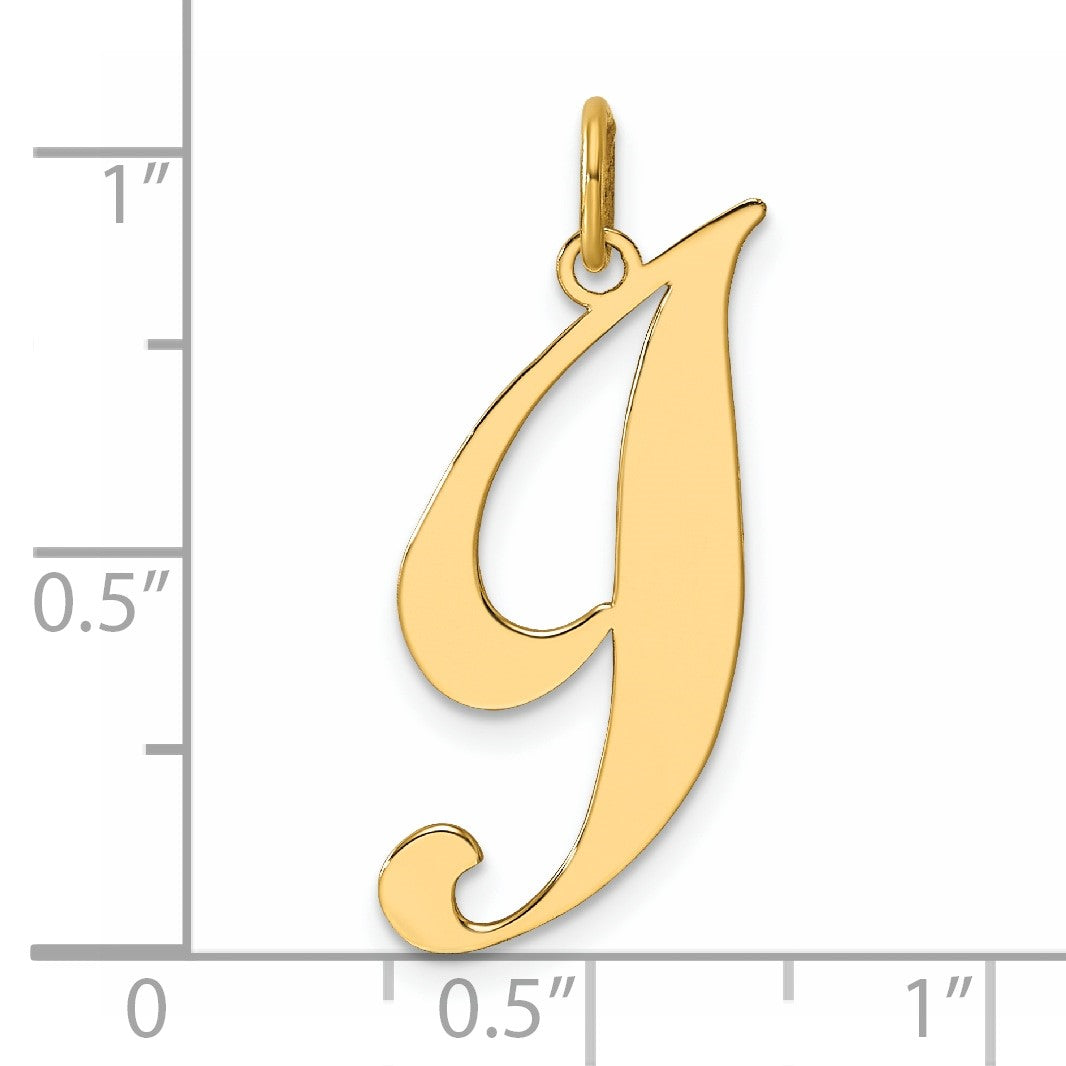 14k Large Fancy Script Letter I Initial Charm