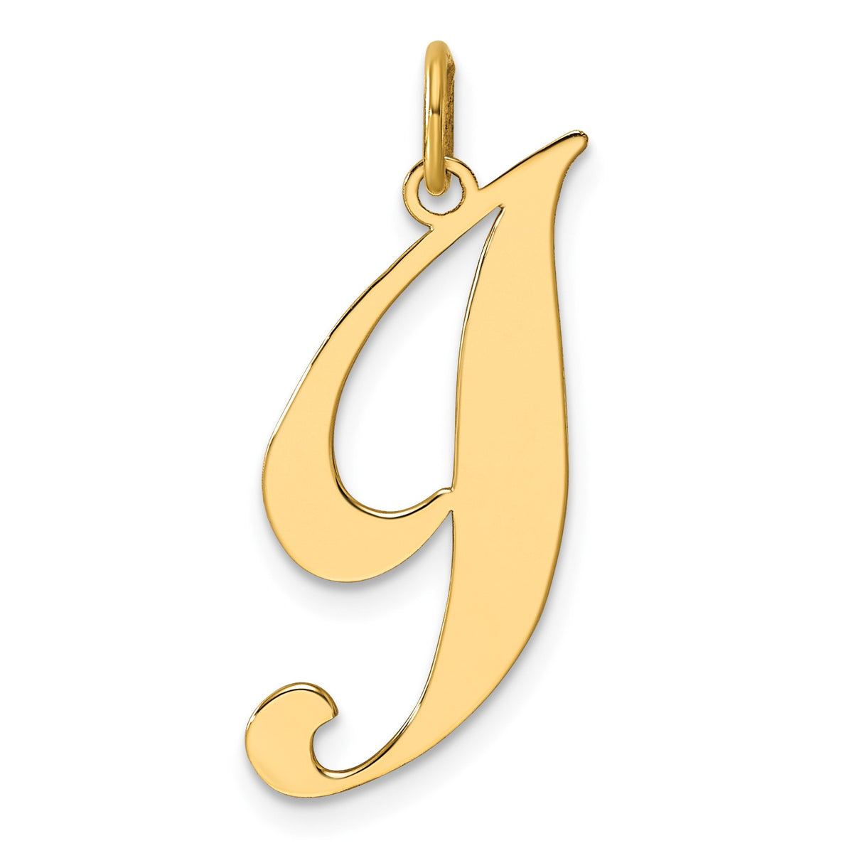 14k Large Fancy Script Letter I Initial Charm
