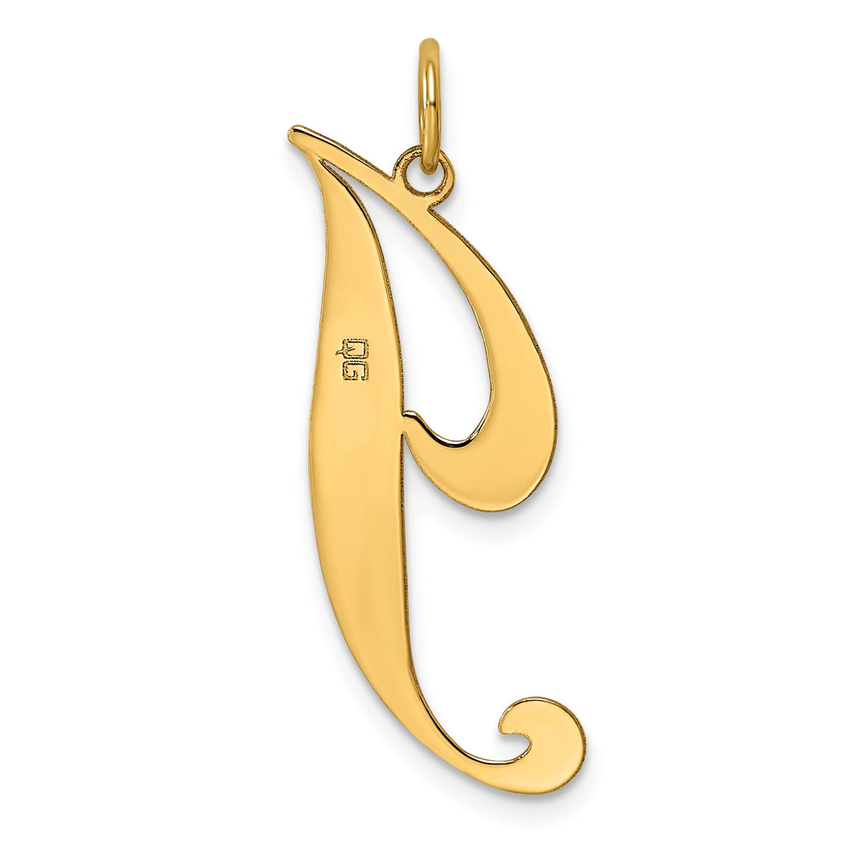 14k Large Fancy Script Letter J Initial Charm