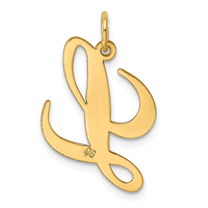 14k Large Fancy Script Letter L Initial Charm