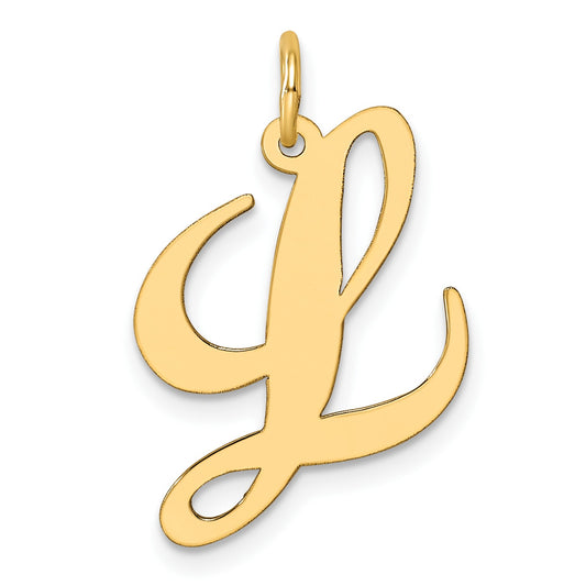 14k Large Fancy Script Letter L Initial Charm