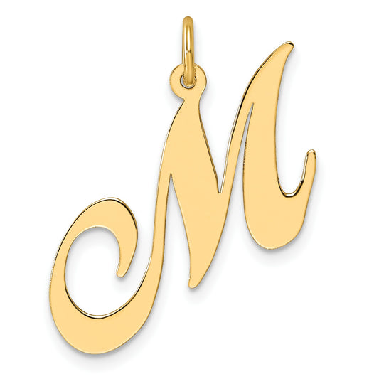14k Large Fancy Script Letter M Initial Charm