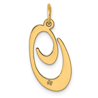 14k Large Fancy Script Letter O Initial Charm
