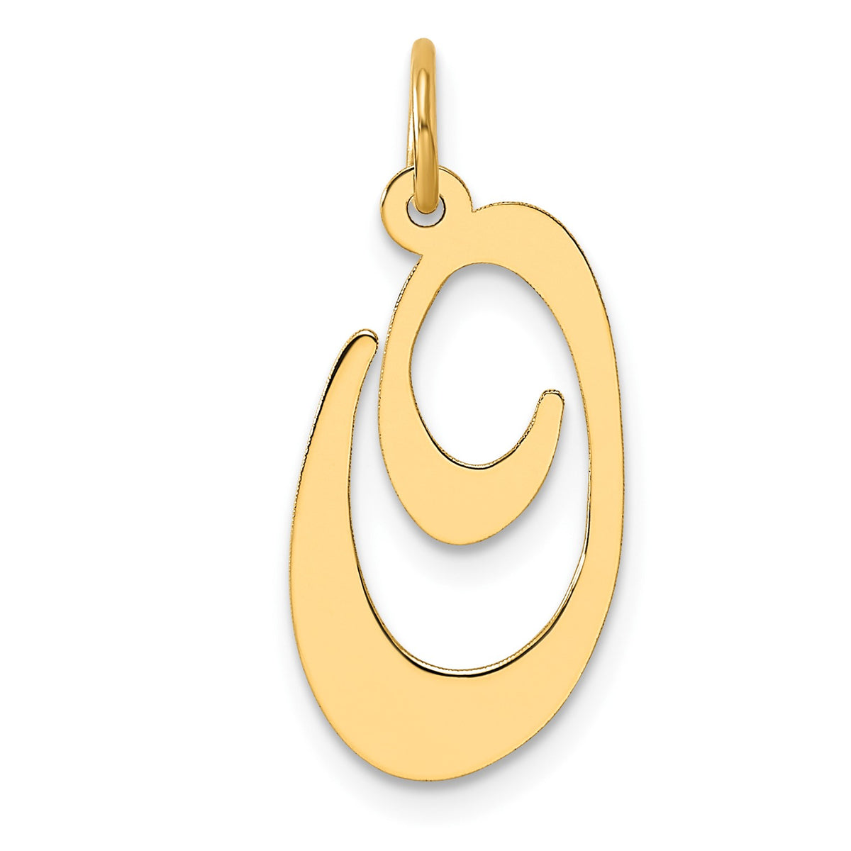 14k Large Fancy Script Letter O Initial Charm