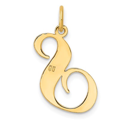 14k Large Fancy Script Letter S Initial Charm
