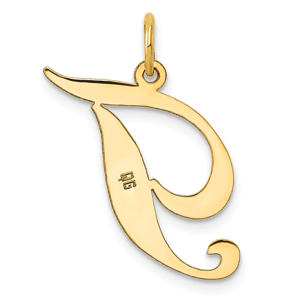 14k Large Fancy Script Letter T Initial Charm