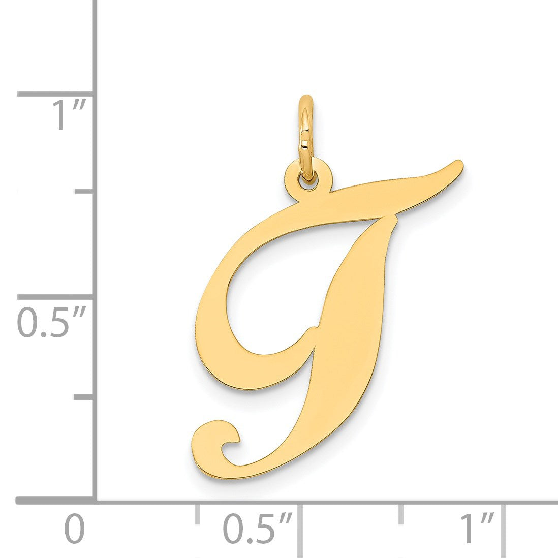 14k Large Fancy Script Letter T Initial Charm
