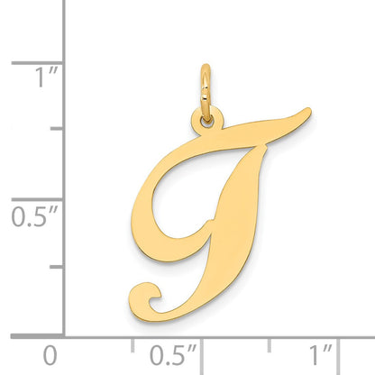 14k Large Fancy Script Letter T Initial Charm
