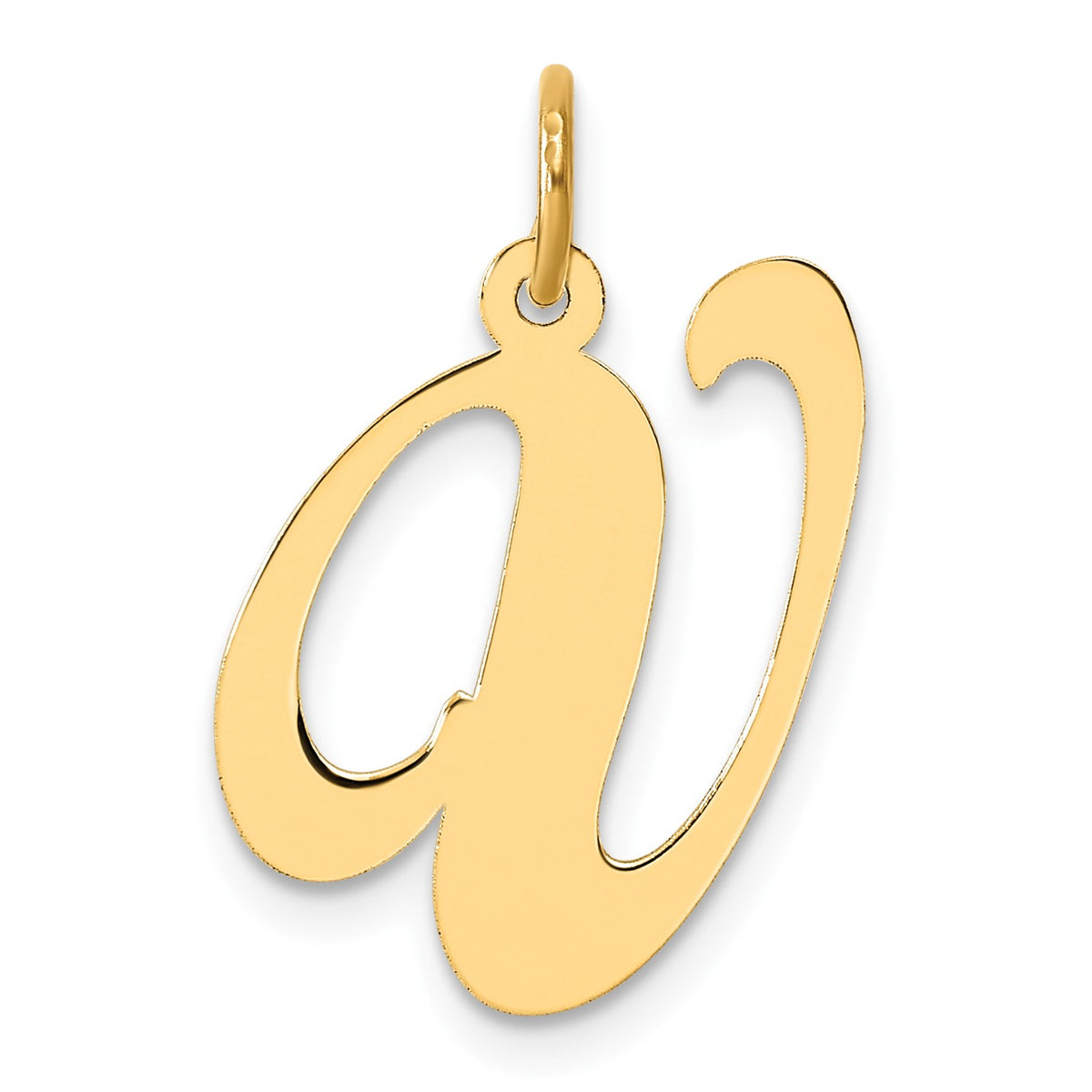 14k Large Fancy Script Letter V Initial Charm